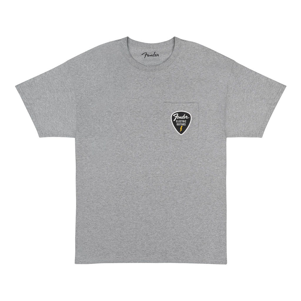 Fender Pick Patch Pocket Gray Tee in Medium