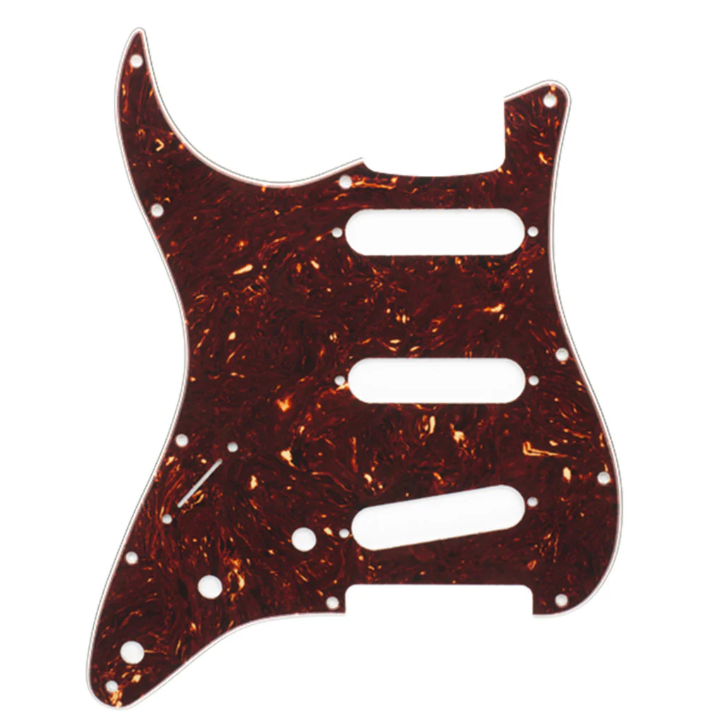Fender Pickguard, Stratocaster® S/S/S (Left Hand), 11-Hole Mount, Tortoise Shell, 4-Ply
