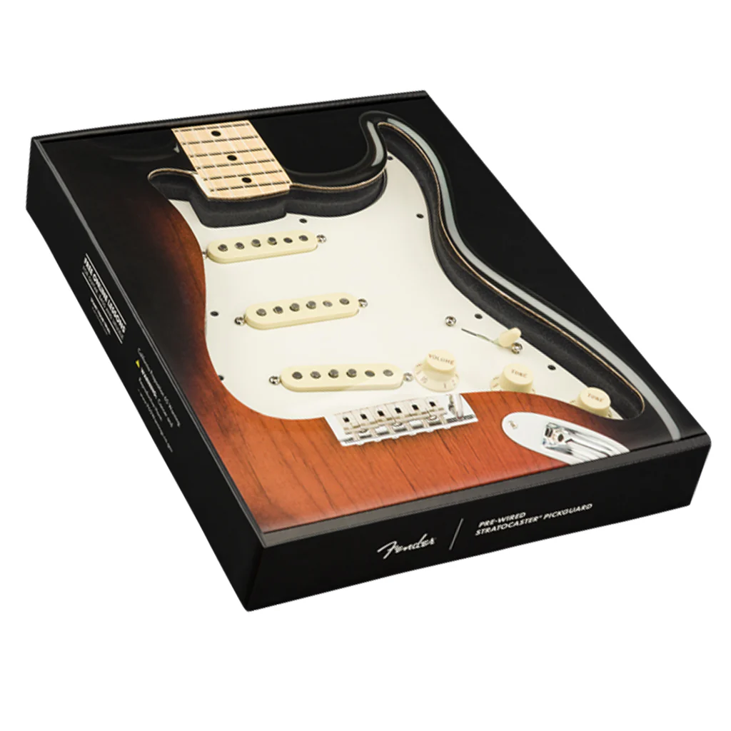 Fender - Pre-Wired Strat Pickguard, Custom Shop Fat 50's SSS, Parchment 11 Hole PG - Image 3