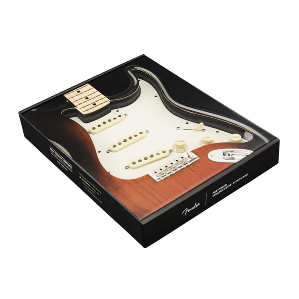 Fender - Pre-Wired Strat Pickguard, Custom Shop Texas Special SSS, Parchment 11 Hole PG - Image 3