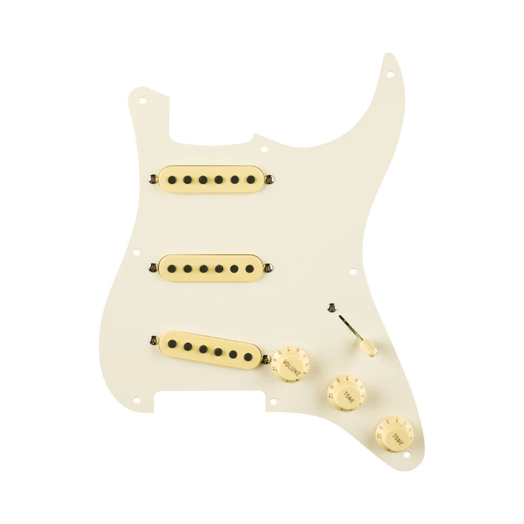 Fender Pre Wired Strat Pickguard Eric Johnson Signature Parchment 8 Hole PG