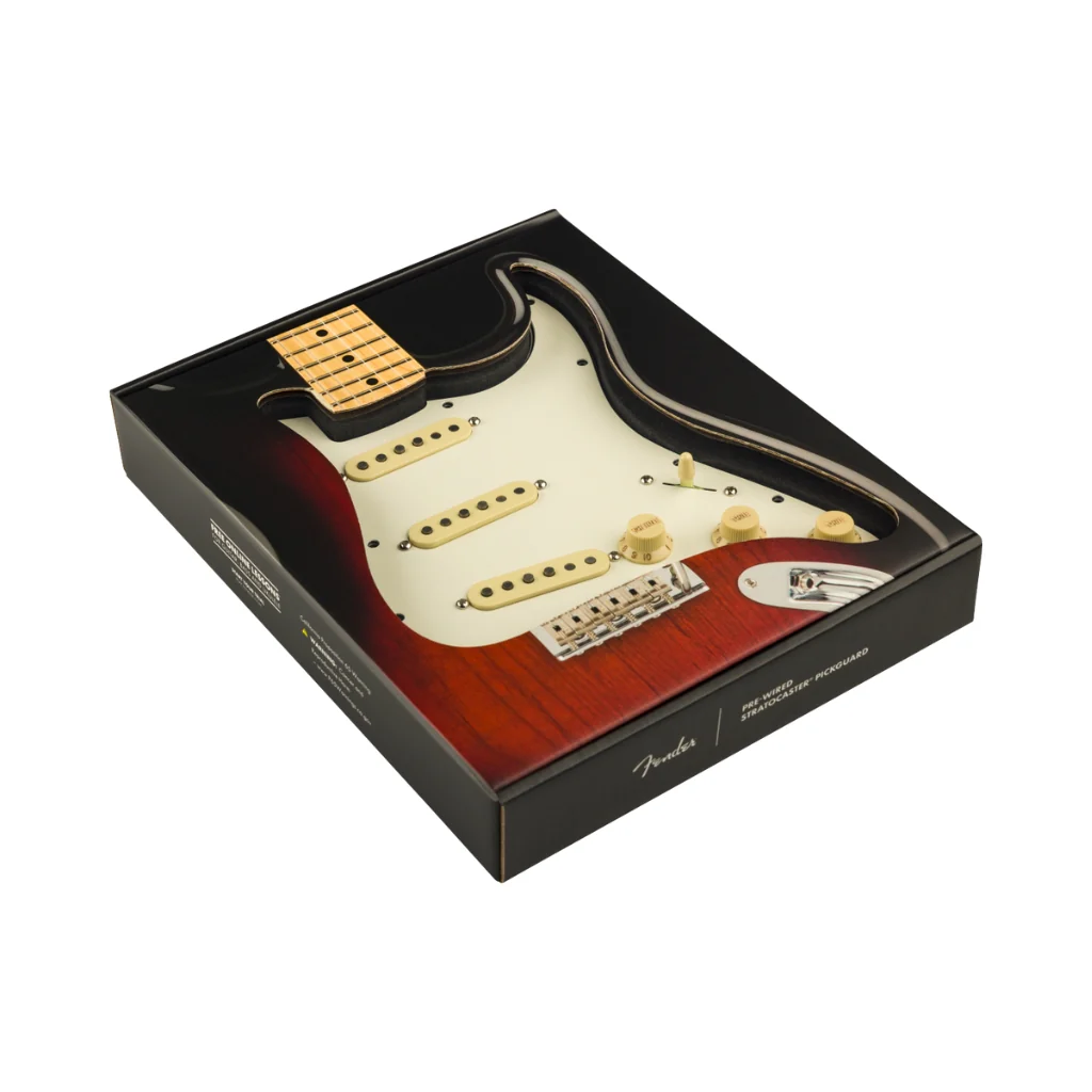 Fender Pre Wired Strat Pickguard Pure Vintage 59 with RWRP Midde Parchment 11 Hole PG - Image 3