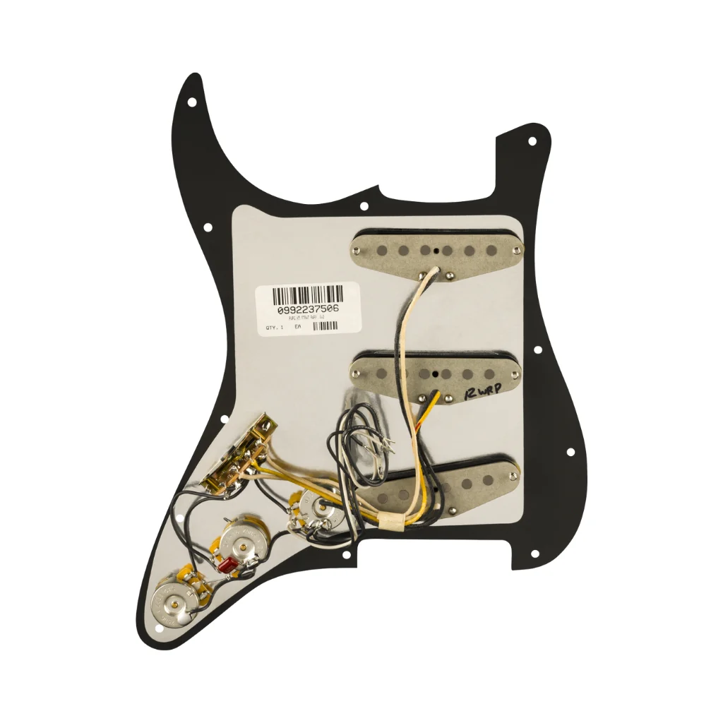Fender Pre Wired Strat Pickguard Pure Vintage 65 with RWRP Midde Black 11 Hole PG - Image 2