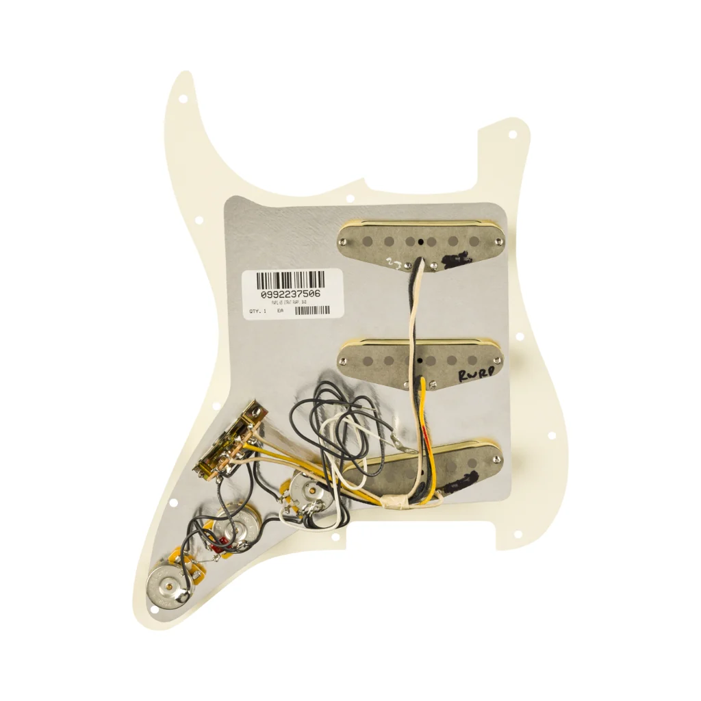 Fender Pre Wired Strat Pickguard Pure Vintage 65 with RWRP Midde Parchment 11 Hole PG - Image 2