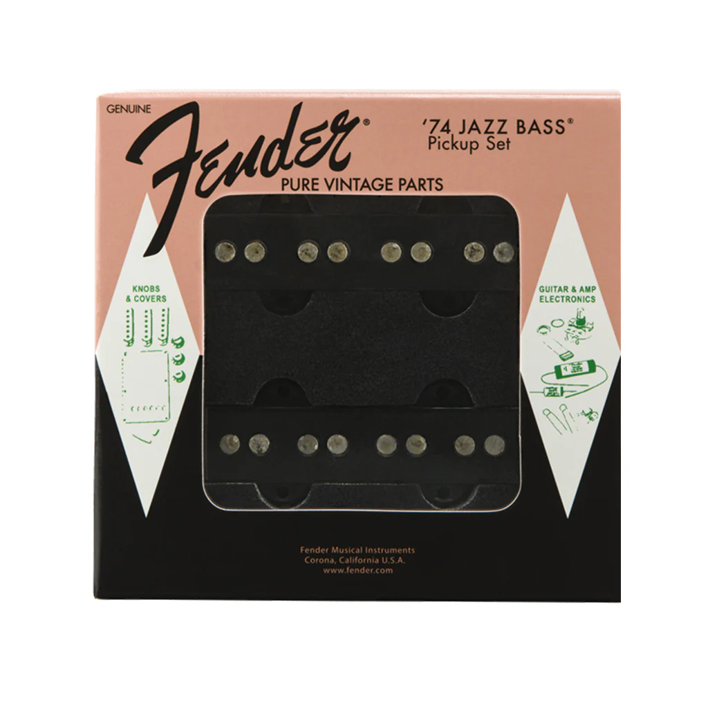 Fender Pure Vintage '74 Jazz Bass® Pickup Set, Black (2) - Image 2