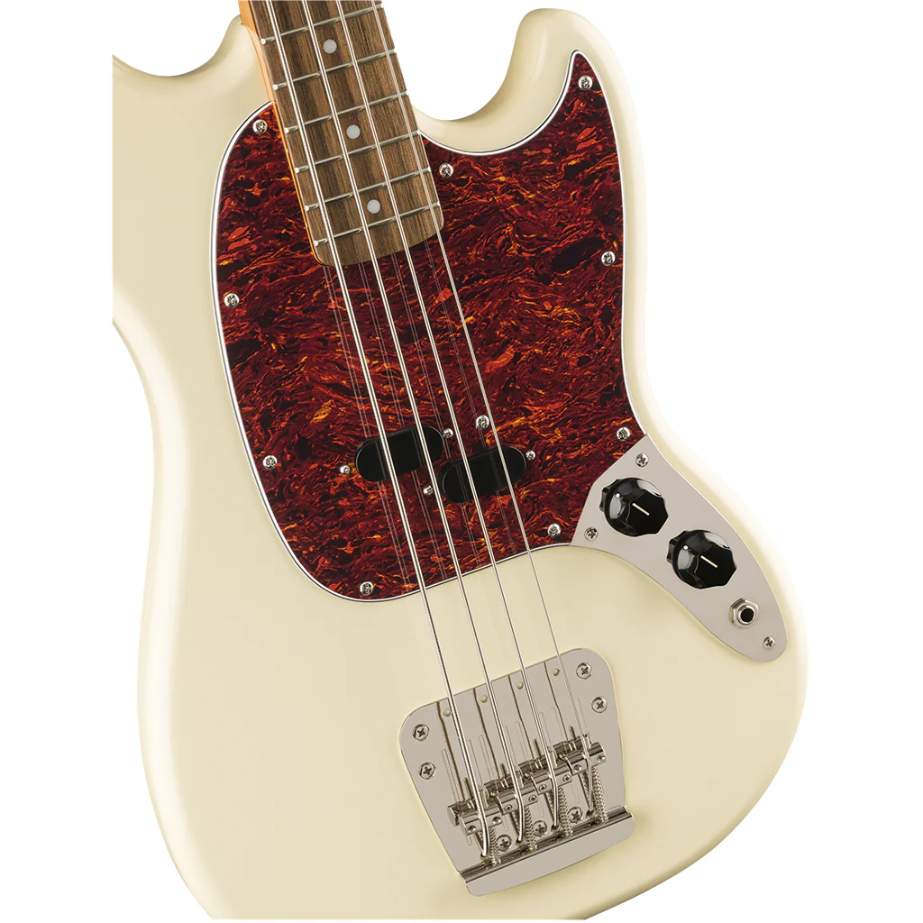 Squier Classic Vibe 60's Mustang Bass - Olympic White - Laurel - Image 3