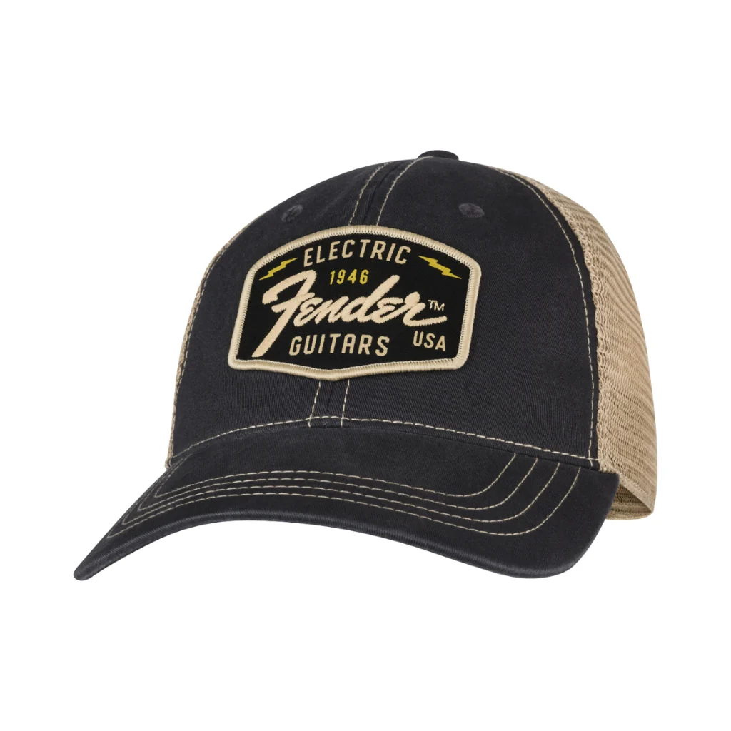 Fender Transition Logo Patch Hat in Black and Stone - One Size