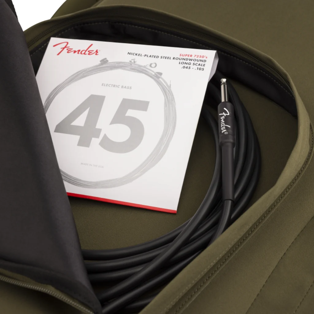 Fender Troubadour Electric Bass Gig Bag - Olive - Image 7
