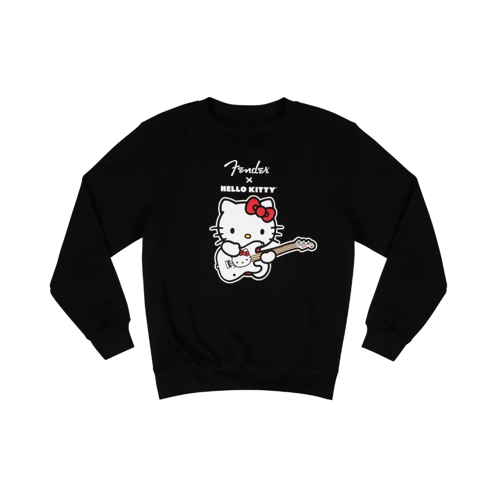 Fender x Hello Kitty Crewneck Logo Sweatshirt - L, Black