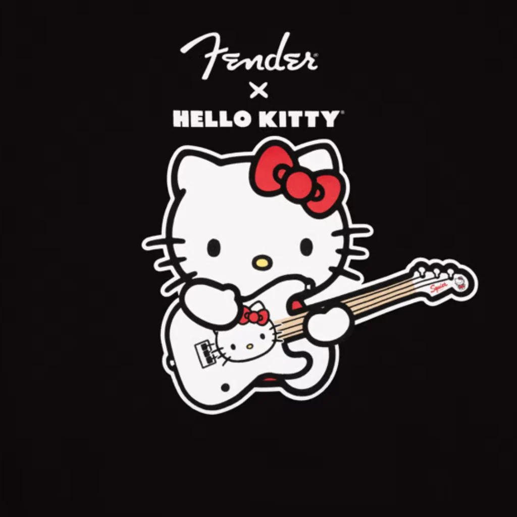 Fender x Hello Kitty Crewneck Logo Sweatshirt - L, Black - Image 2