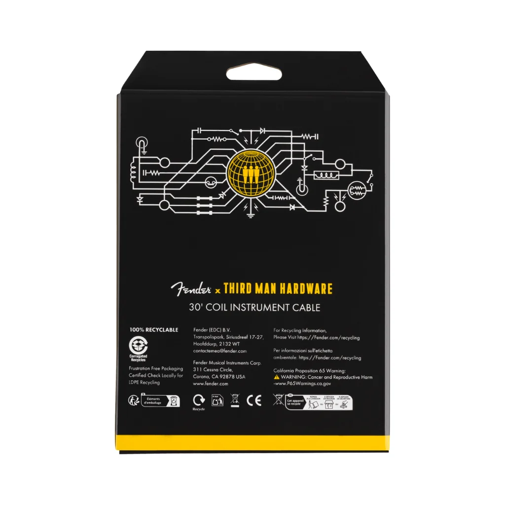 Fender x Third Man Hardware 30' Coil Cable - Yellow - Image 3