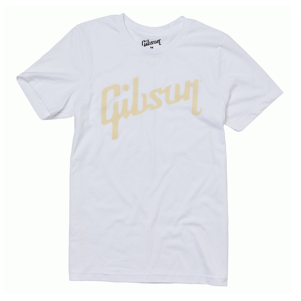 Gibson Distressed Logo Tee (White) XS