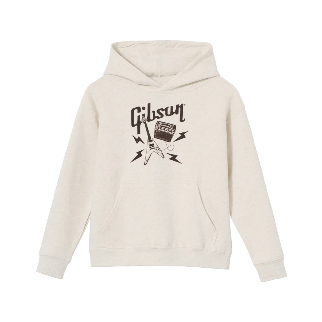 Gibson Kid's Flying V Pullover Hoodie - Cream Small