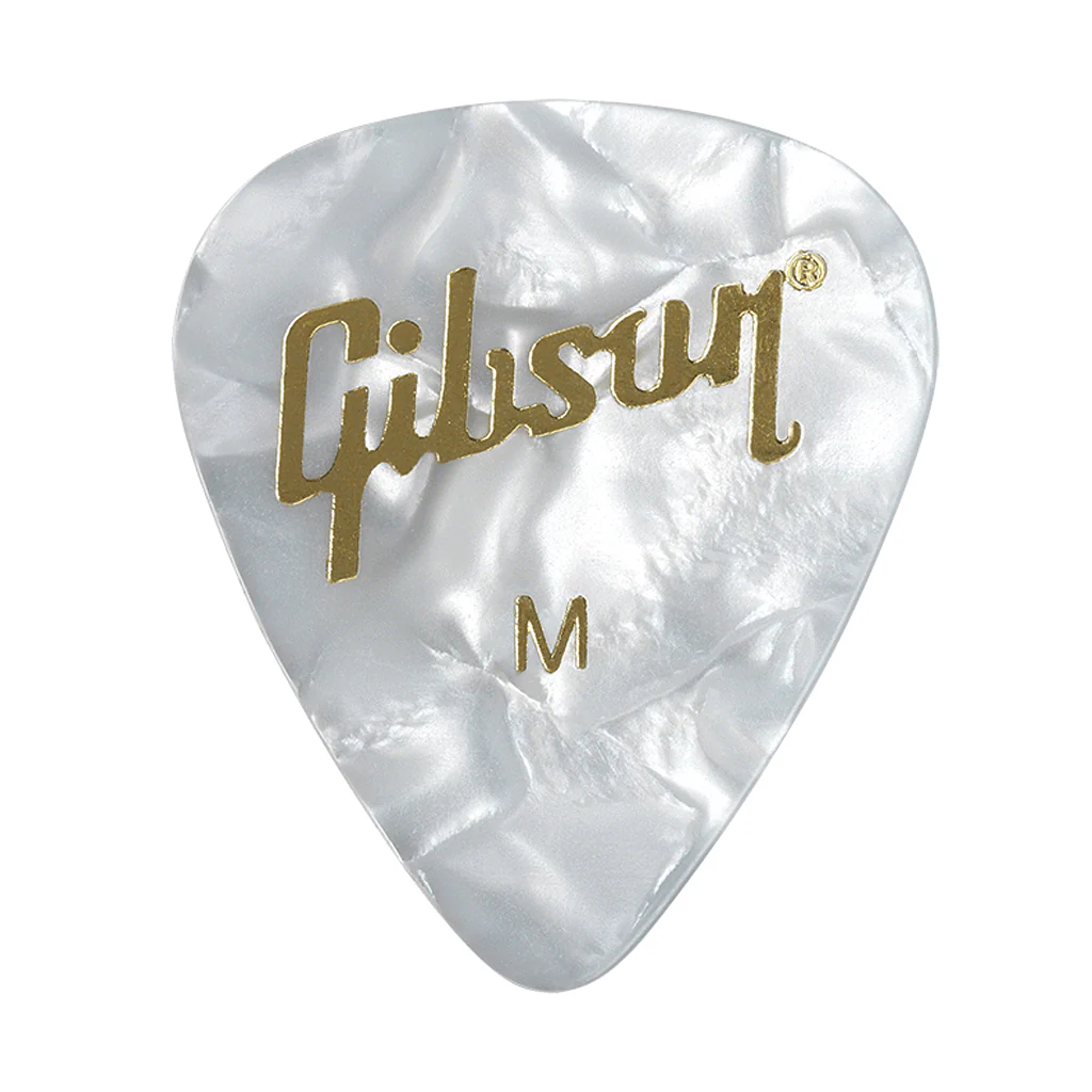 Gibson Pearloid White Picks 12 Pack Medium - Image 2