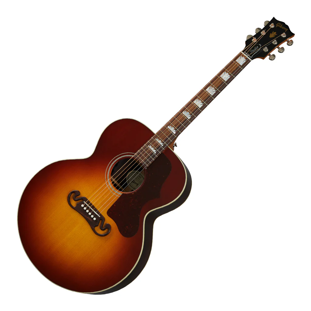 Gibson SJ200 Studio Acoustic Guitar - Rosewood Burst - Rosewood Fretboard - Image 7