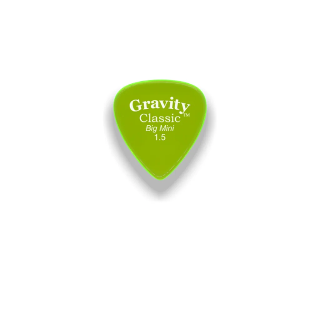 Gravity Picks Classic Big Mini 1.5mm Master Finish (Unpolished) Fluorescent Green