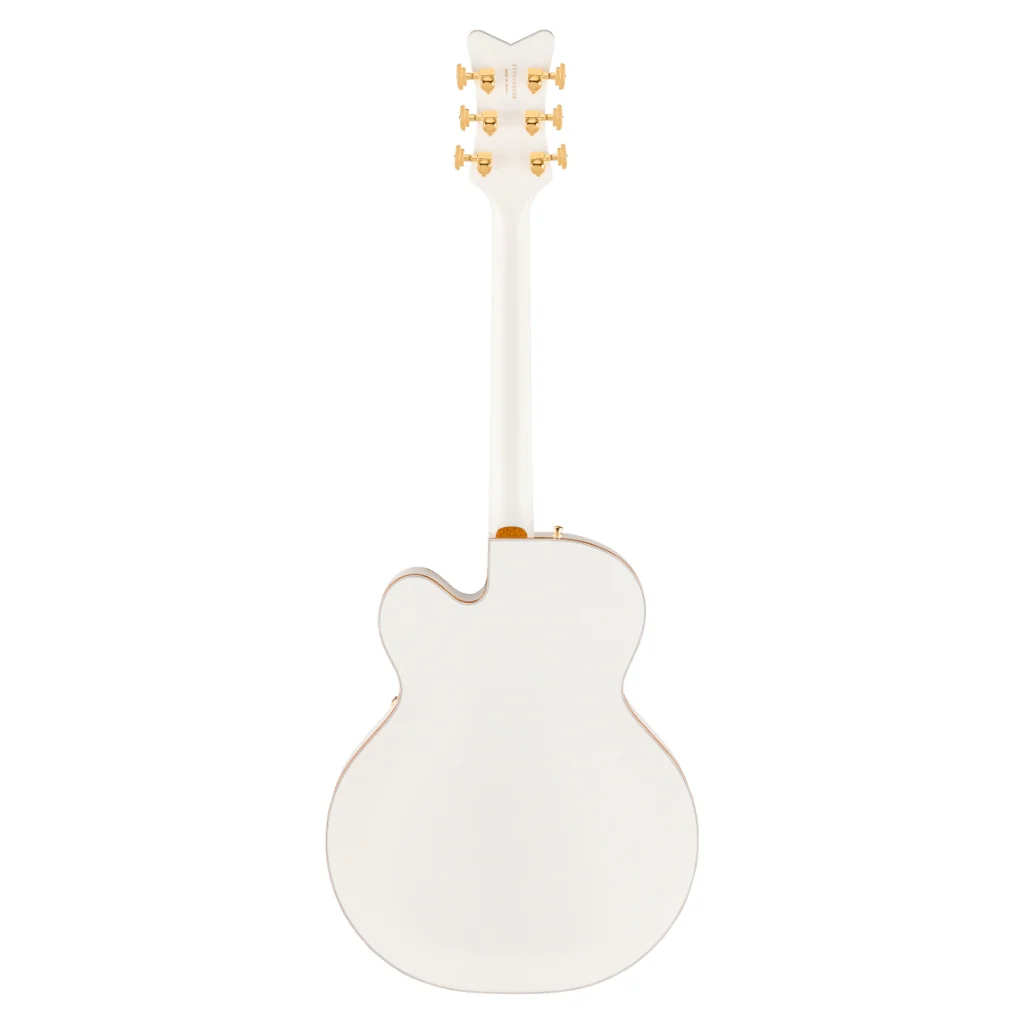 Gretsch Falcon Hollow Body Ebony Fingerboard with String Thru Bigsby and Gold Hardware - White - Image 4