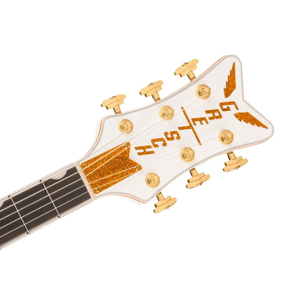 Gretsch Falcon Hollow Body Ebony Fingerboard with String Thru Bigsby and Gold Hardware - White - Image 5