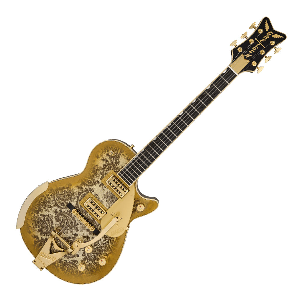 Gretsch G6134TG Limited Edition Paisley Penguin with String Thru Bigsby Ebony Fingerboard Gold Paisley - Image 7