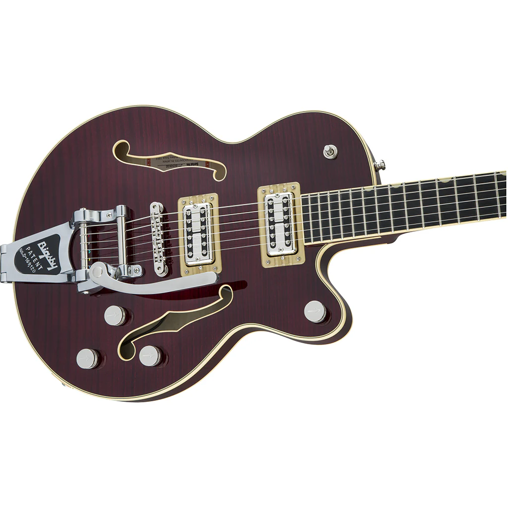Gretsch G6659TFM Players Edition Broadkaster Junior - Tiger Flame Maple Dark Cherry Stain - Image 5