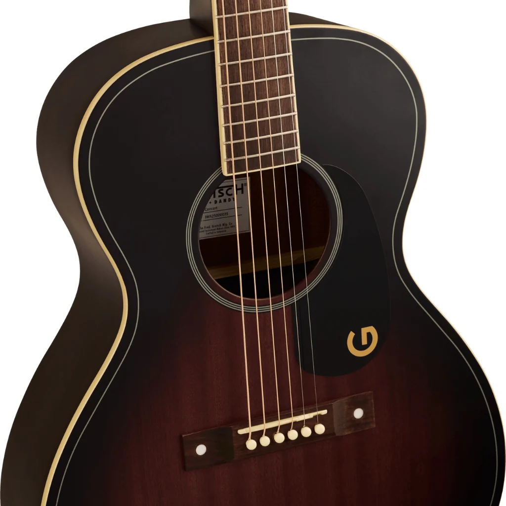 Gretsch Jim Dandy Concert Acoustic Guitar - Deep Cherry Burst, Walnut Fingerboard - Image 6