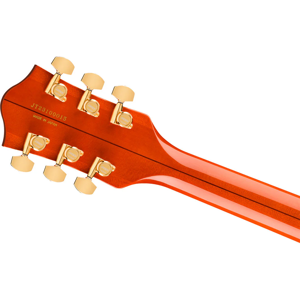 Gretsch Nashville Hollow Body Ebony Fingerboard with String Thru Bigsby and Gold Hardware - Orange Stain - Image 5