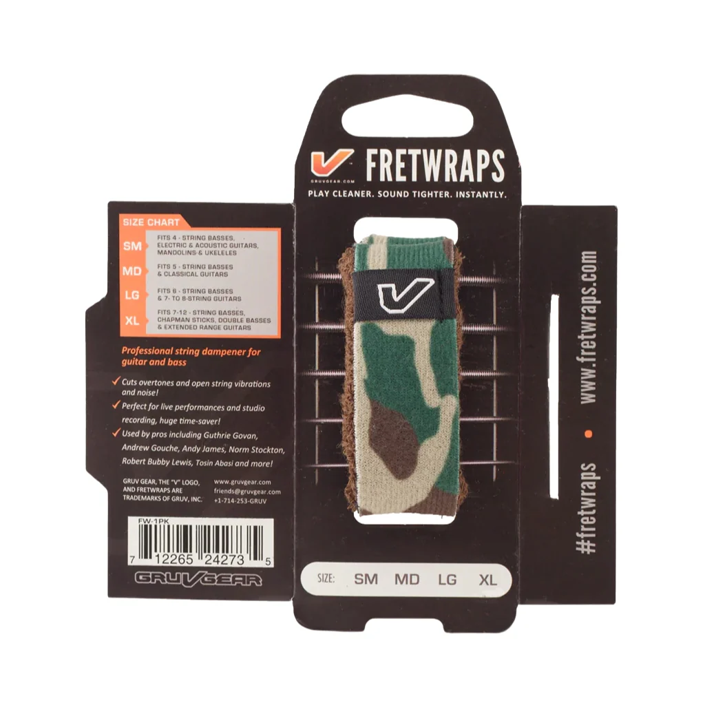 Gruv Gear FretWraps String Dampener - Small, Camo Brown/Green