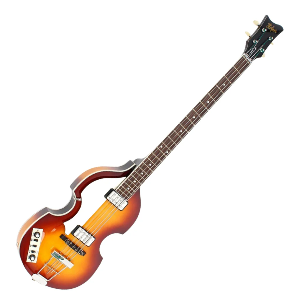 Hofner Ignition Series Left Handed Violin Electric Bass with H64/VB Case - Sunburst - Image 4