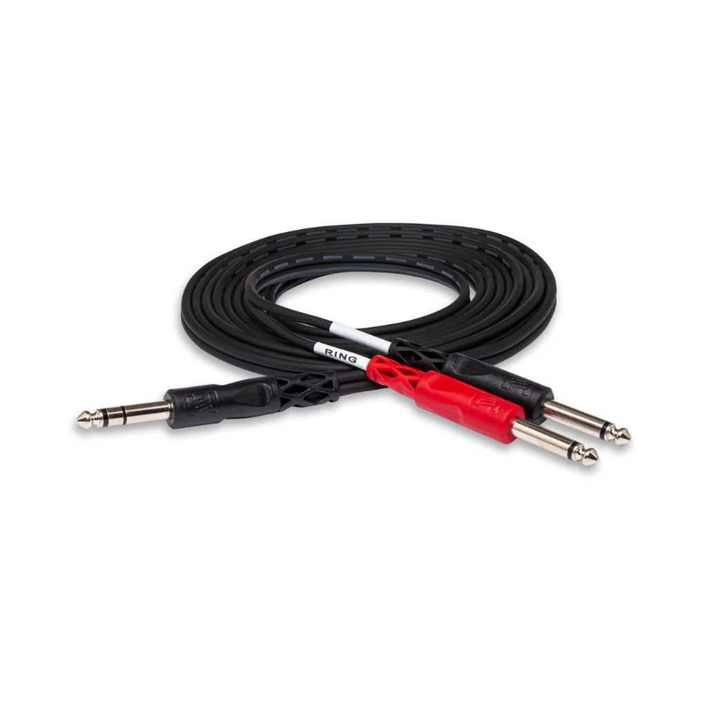 Hosa Technology 1/4 in TRS to Dual 1/4 in TS Insert Cable 1m