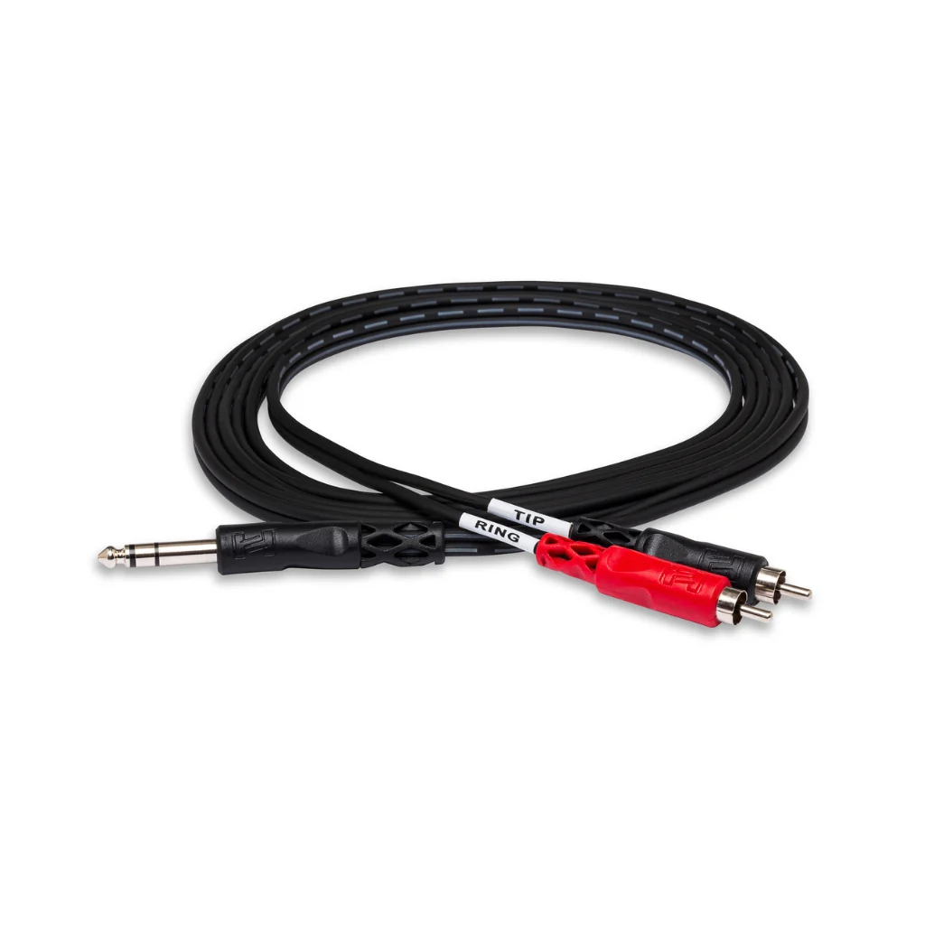Hosa Technology 1/4 in TRS to Dual RCA Insert Cable 1m