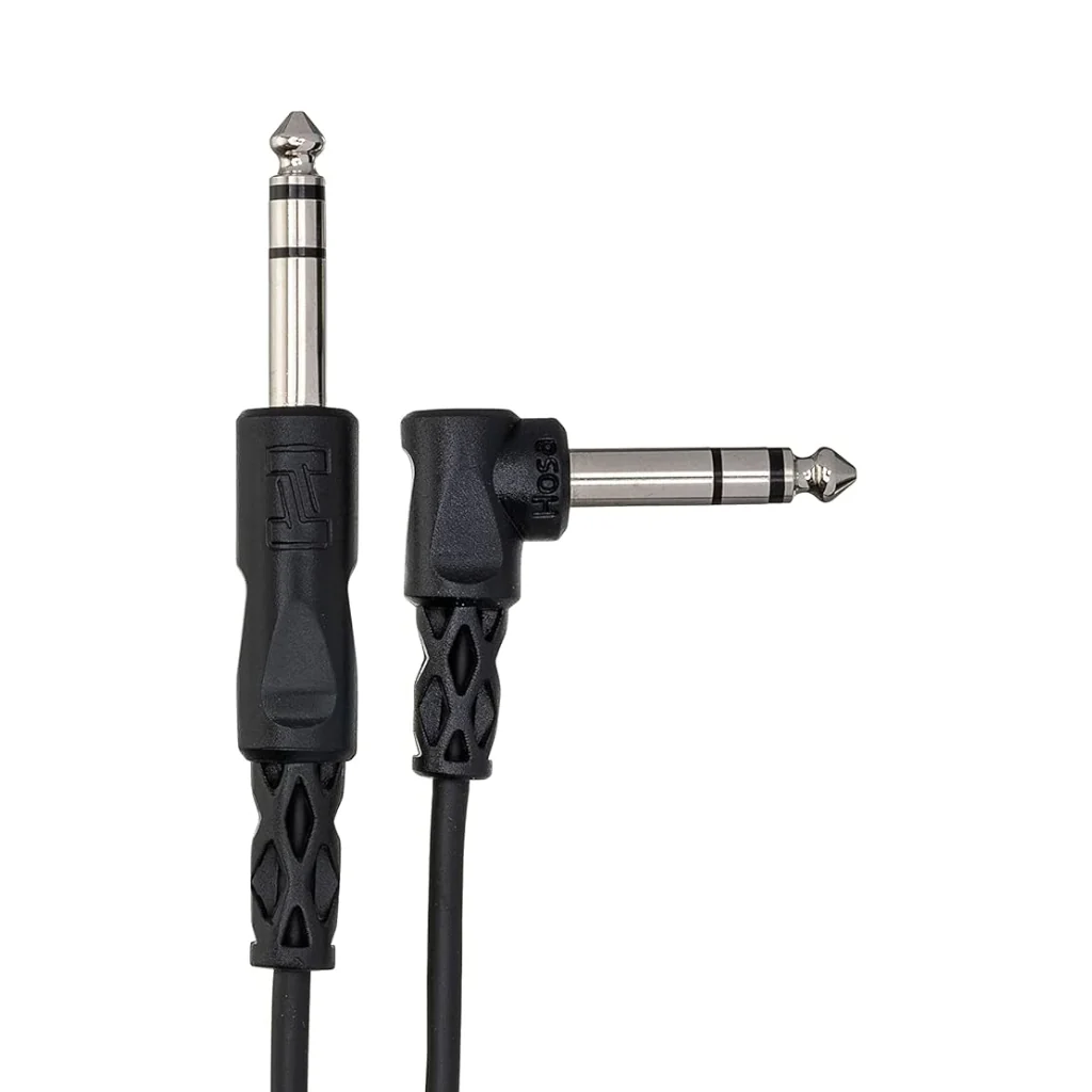 Hosa Technology 1/4" TRS to Right-Angle 1/4" TRS Balanced Interconnect Cable 5ft - Image 2