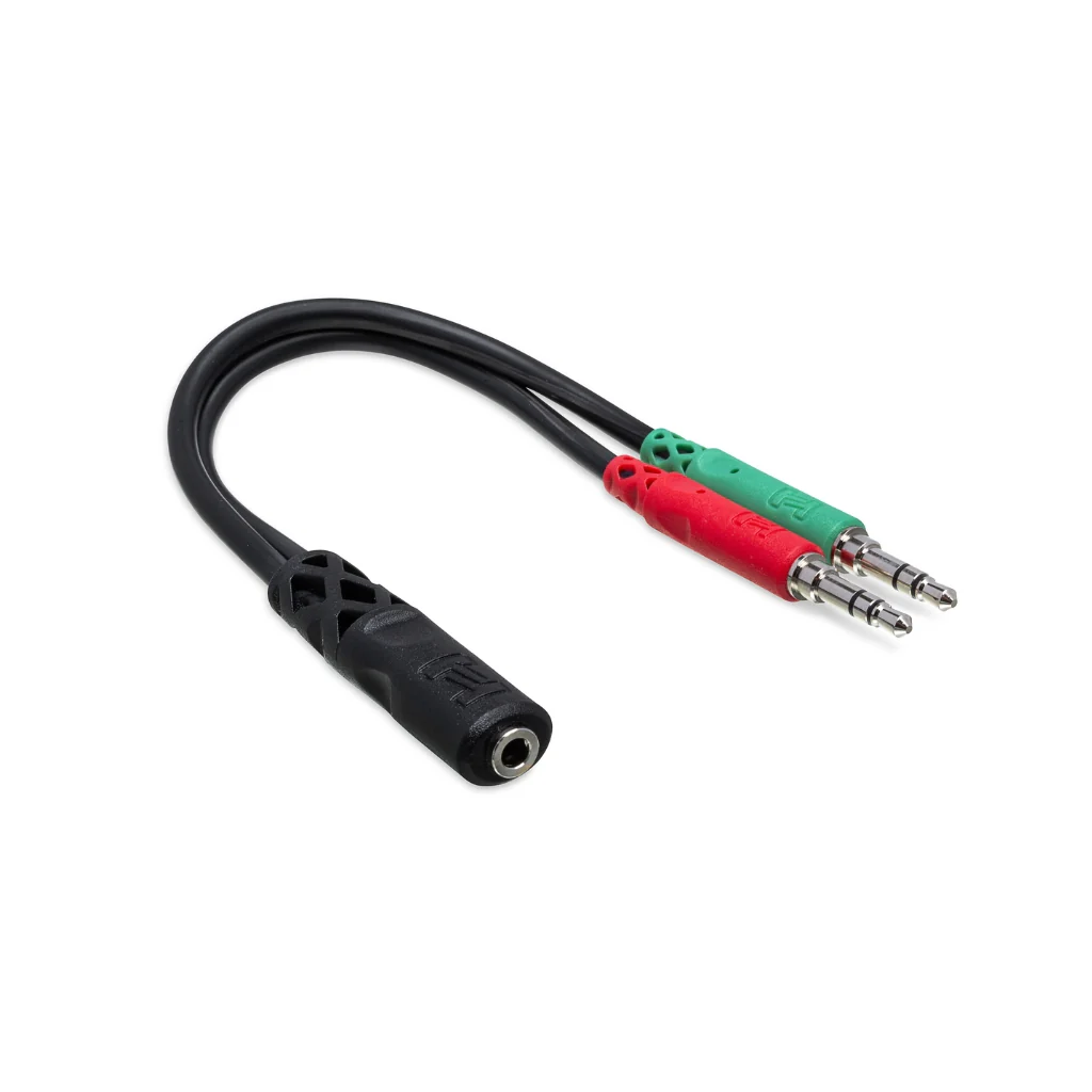 Hosa Technology 3.5 mm TRRSF to Dual 3.5 mm TRS Headset/Mic Breakout Cable