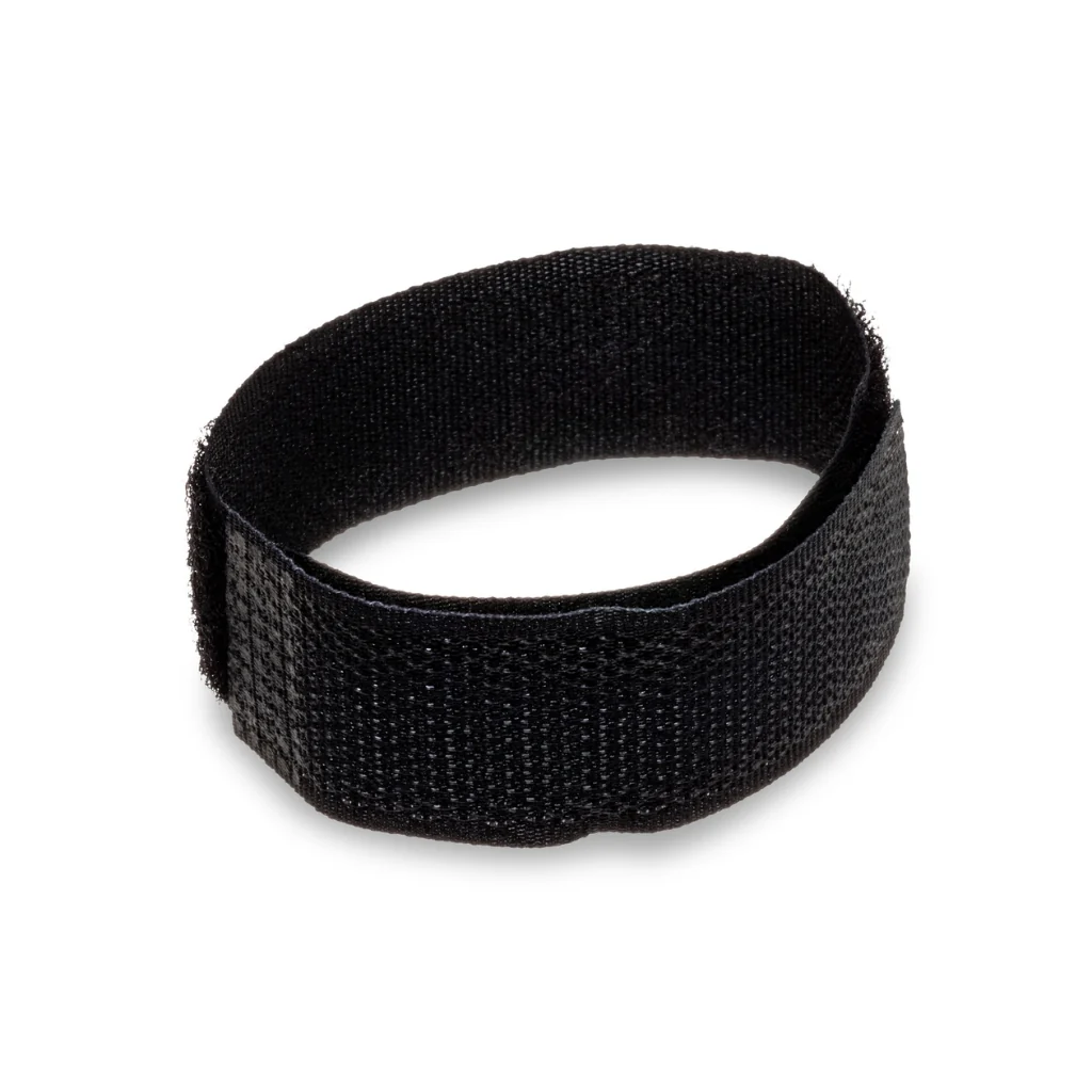 Hosa Technology Hook and Loop Cable Organizer with Center-Pass Gap, Black 0.75in x 8in