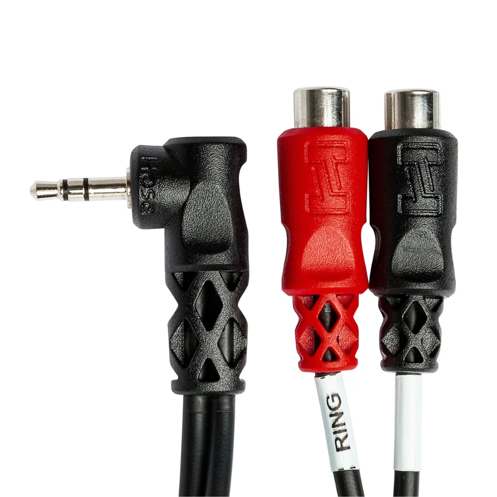 Hosa Technology Right-angle 3.5 mm TRS to Dual RCAF Stereo Breakout - Image 2