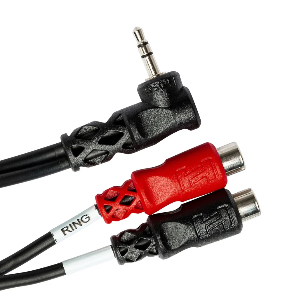 Hosa Technology Right-angle 3.5 mm TRS to Dual RCAF Stereo Breakout - Image 3