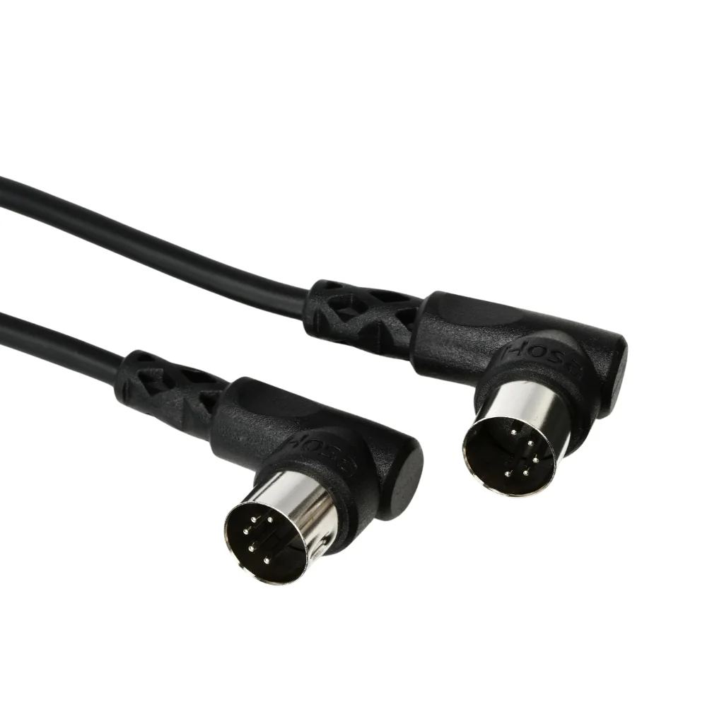Hosa Technology Right-angle 5-pin DIN to Same Midi Cable 3ft - Image 2