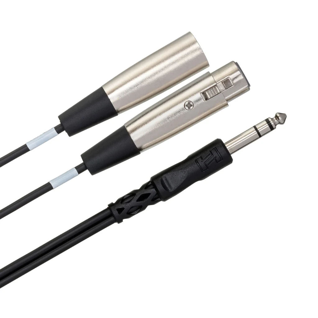 Hosa Technology 1/4 in TRS to XLR3M and XLR3F Insert Cable 3m - Image 2