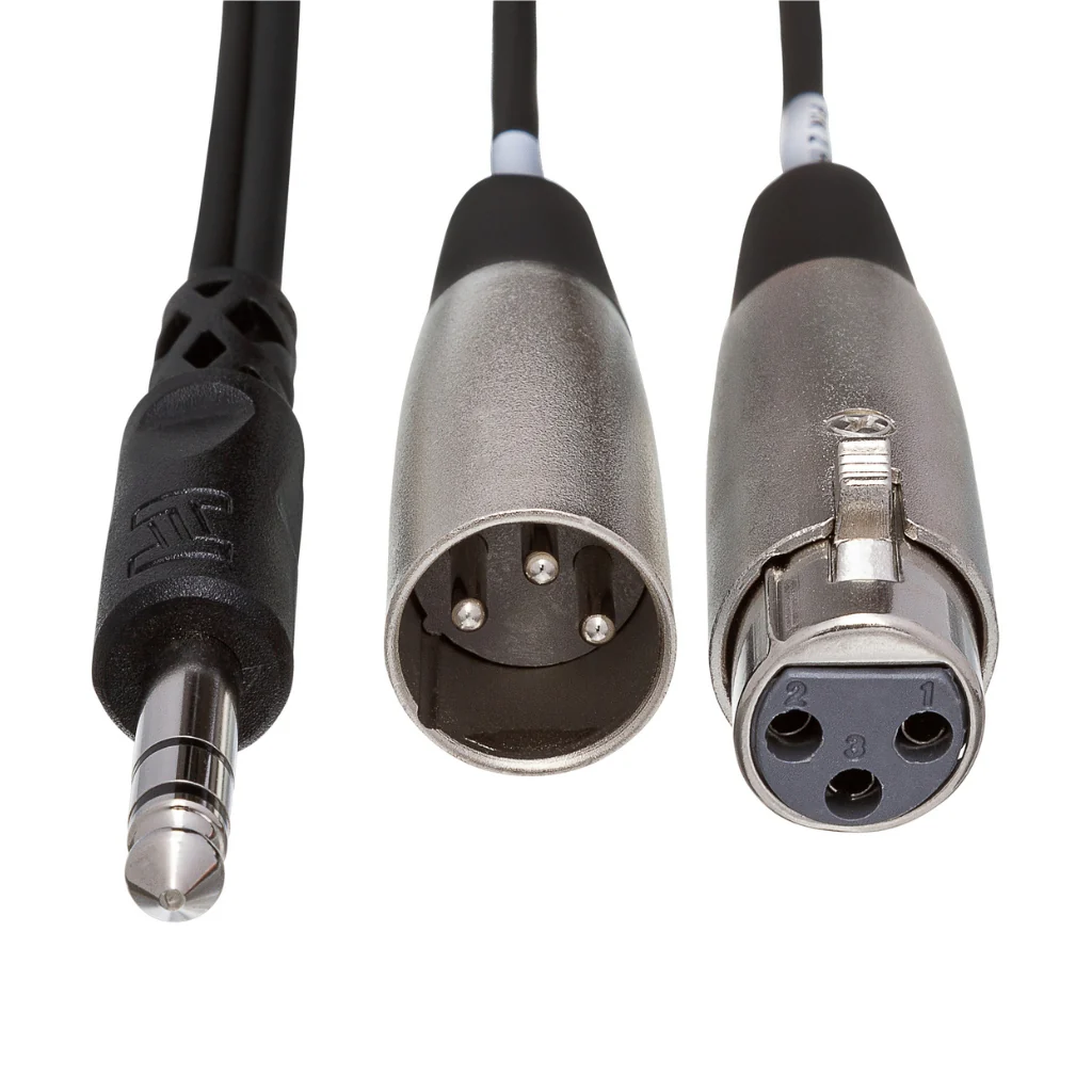 Hosa Technology 1/4 in TRS to XLR3M and XLR3F Insert Cable 3m - Image 3