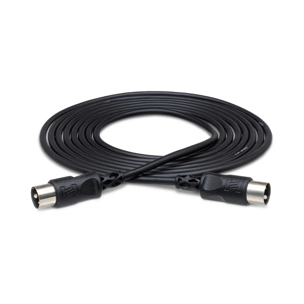 Hosa Technology 5-pin DIN to Same MIDI Cable 15ft, Black