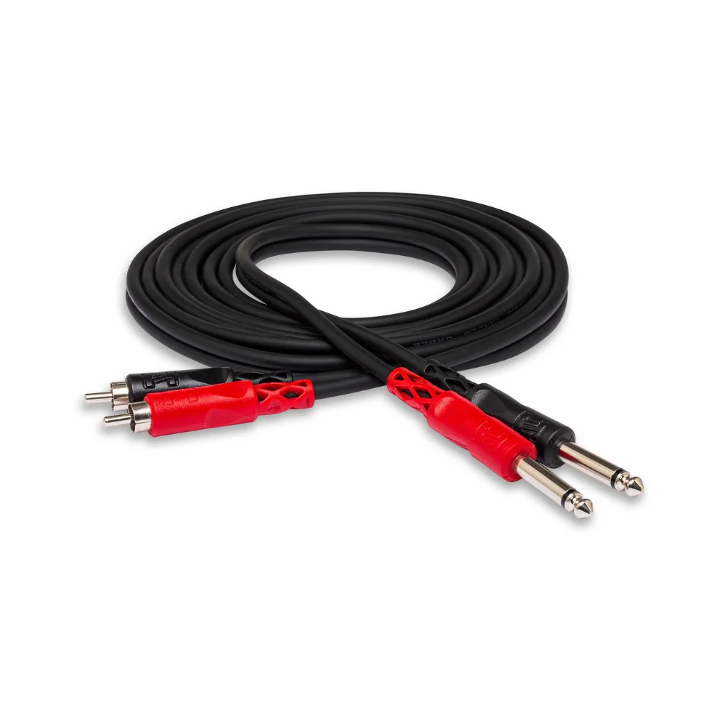 Hosa Technology Dual 1/4 in TS to Dual RCA Stereo Interconnect Cable 2m