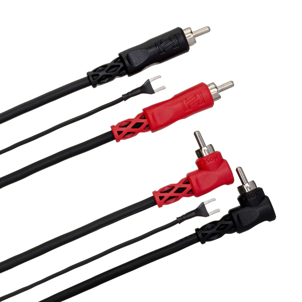 Hosa Technology Dual RCA to Dual Right-angle RCA with Ground Wire Stereo Interconnect Cable 3m - Image 2