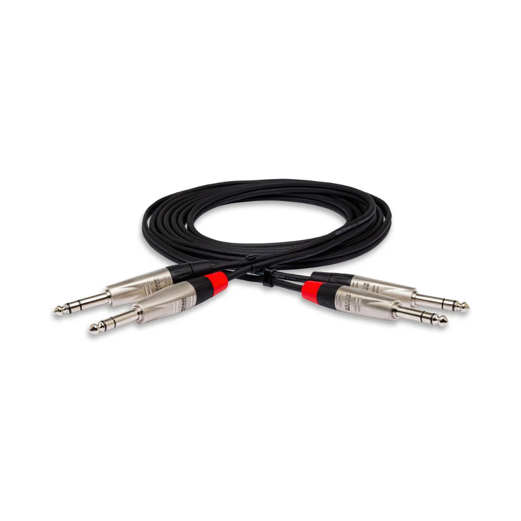 Hosa Technology Dual REAN 1/4 in TRS to Same Pro Stereo Interconnect Cable 1.5ft