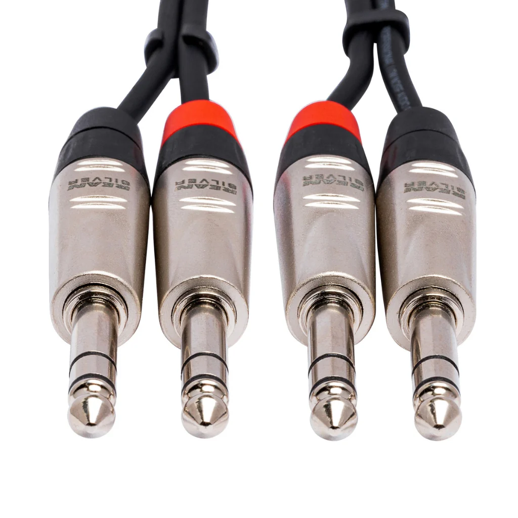 Hosa Technology Dual REAN 1/4 in TRS to Same Pro Stereo Interconnect Cable 1.5ft - Image 3