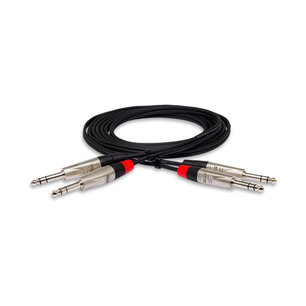 Hosa Technology Dual REAN 1/4 in TRS to Same Pro Stereo Interconnect Cable 3ft
