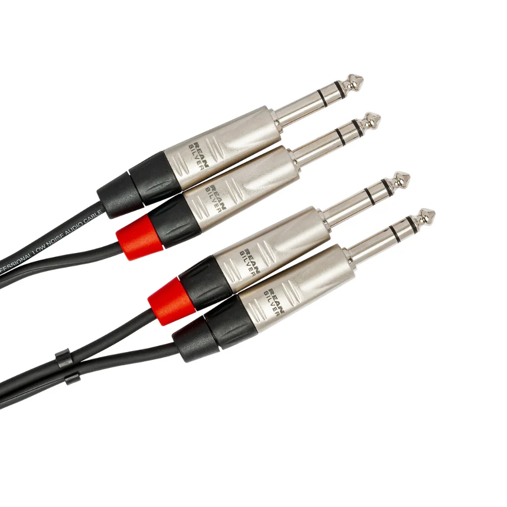 Hosa Technology Dual REAN 1/4 in TRS to Same Pro Stereo Interconnect Cable 3ft - Image 2
