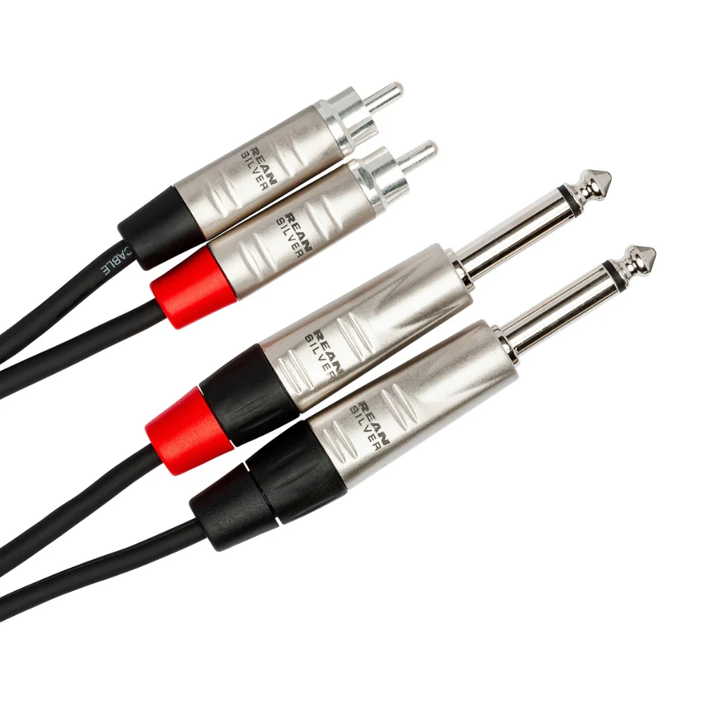 Hosa Technology Dual REAN 1/4 in TS to RCA Pro Stereo Interconnect Cable 3ft - Image 2