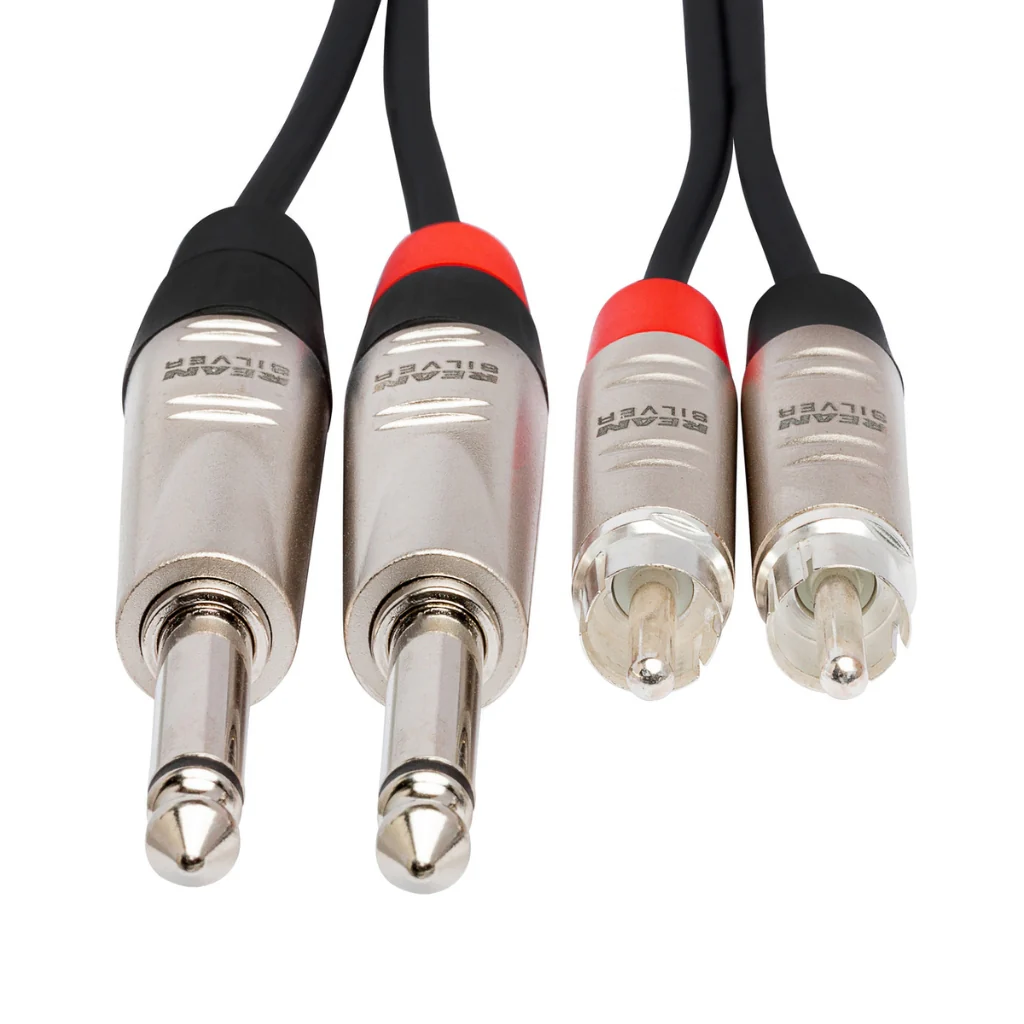 Hosa Technology Dual REAN 1/4 in TS to RCA Pro Stereo Interconnect Cable 3ft - Image 3