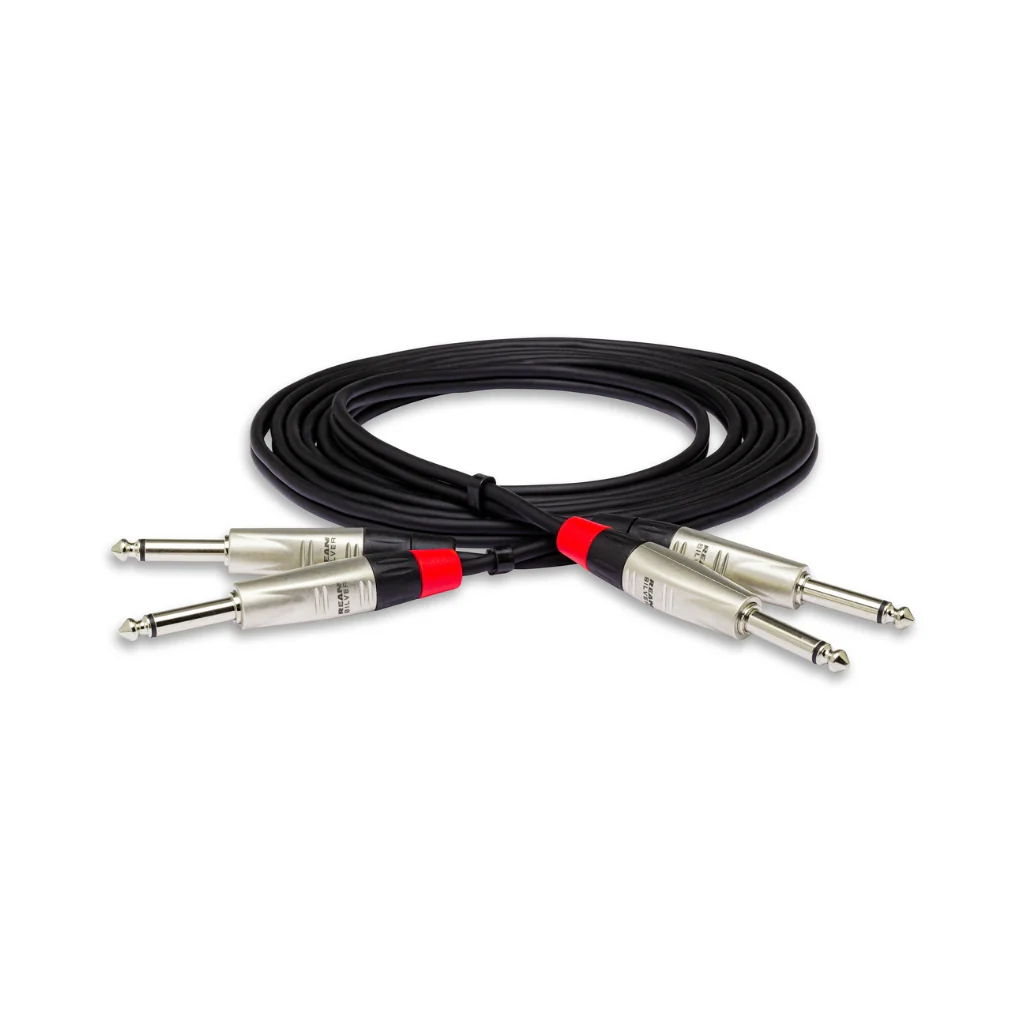 Hosa Technology Dual REAN 1/4 in TS to Same Pro Stereo Interconnect Cable 3ft