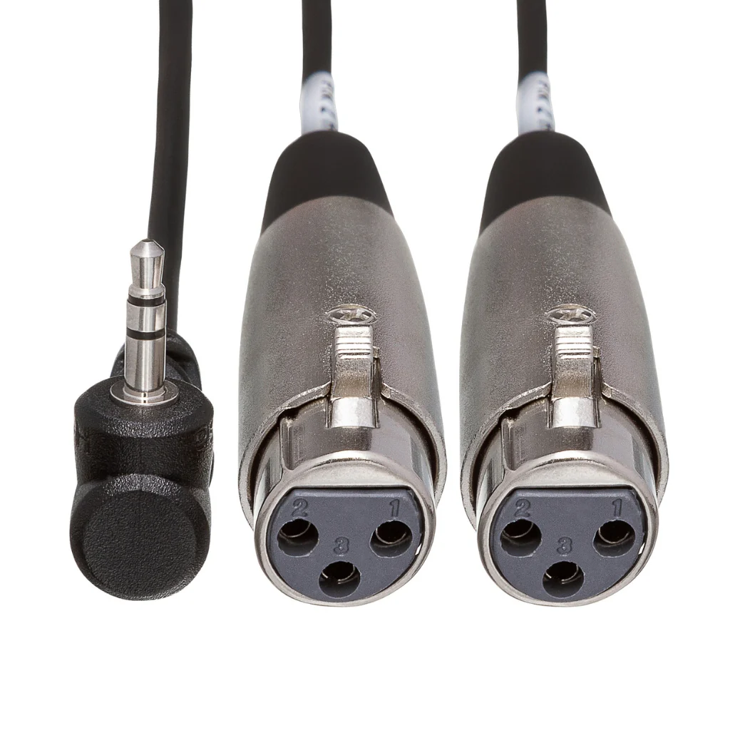 Hosa Technology Dual XLR3F to Right-angle 3.5 mm TRS Microphone Cable 5ft - Image 3