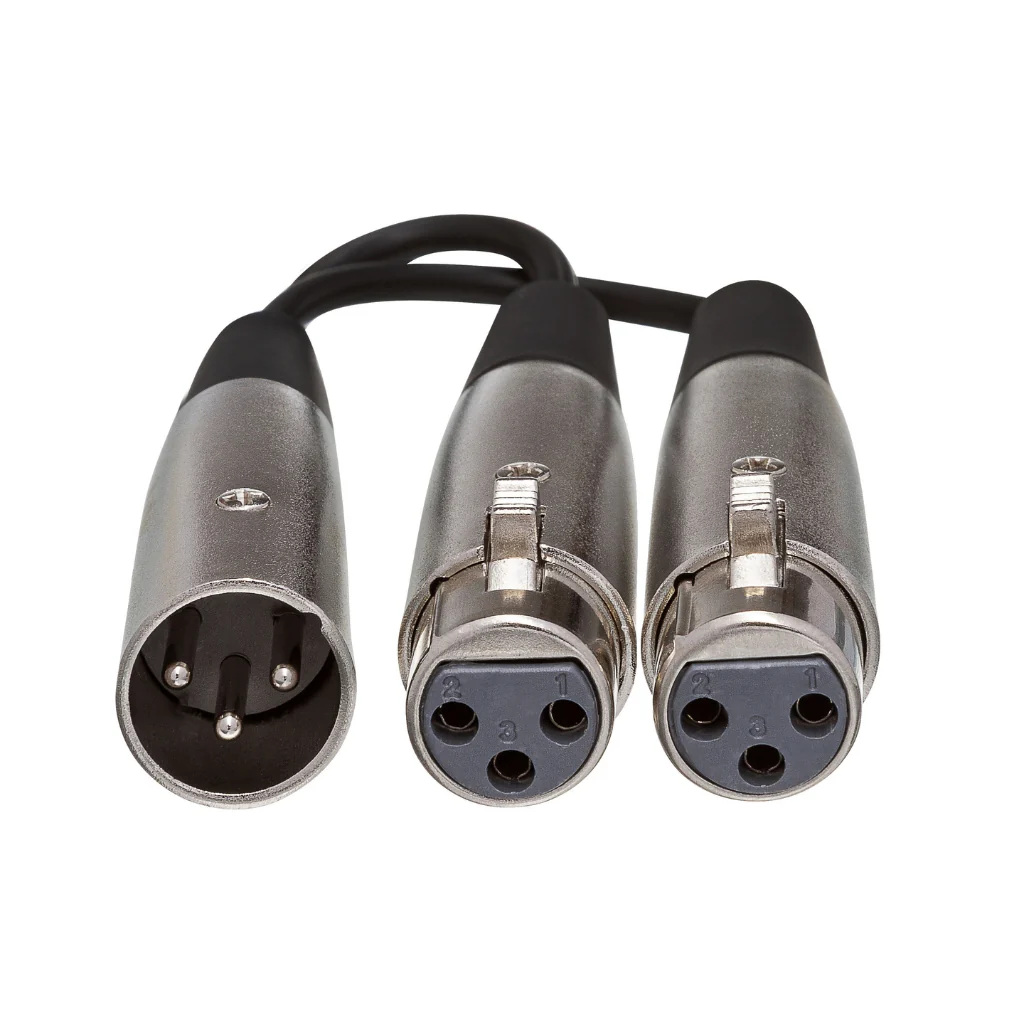 Hosa Technology Dual XLR3F to XLR3M Y Cable 6" - Image 3